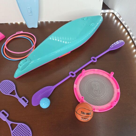 Barbie Sports Accessories Lot Kayak Surfboard Balance Beam Paddle Trophy Mattel - Picture 13 of 15